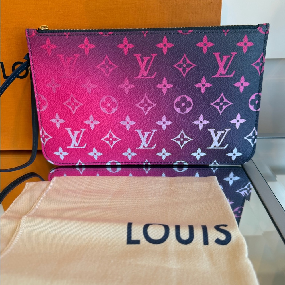 Louis Vuitton Spring In The City Pink to Purple Monogram Wristlet Pouch